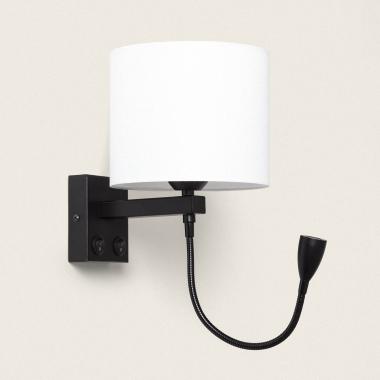 Lampada da Parete con Luce da Lettura 2.5W Metallo Black-Kianga