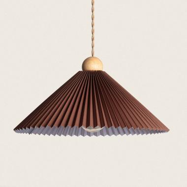 Luanda Wood & Fabric Pendant Lamp