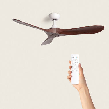 Spetses Silent Ceiling Fan with DC Motor in White Wood 132cm