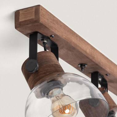 Product of Dallas 4 Spotlight Wood & Glass Wall Lamp ILUZZIA