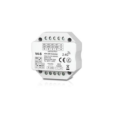 Product van Controller Dimmer LED  12/24V DC voor Enkelkleurige/ CCT/ RGB/ RGBW LED Strips compatibel met Drukknop en RF Controller