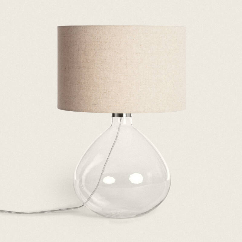 Product of Marseille Glass & Fabric Table Lamp 