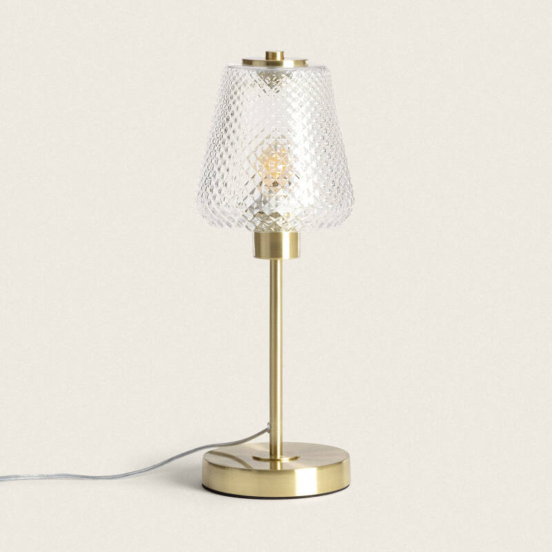 Product of Stiklu Metal & Glass Table Lamp 