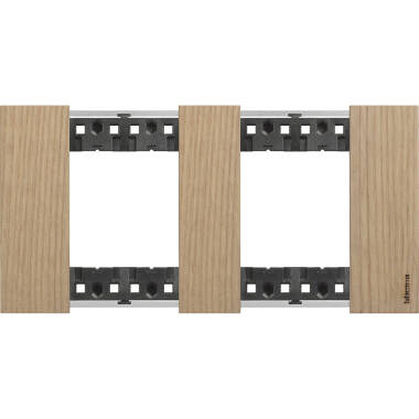 BTicino Living Now 2 x 2 KA4802M2L_ Wooden Module Plate Cover