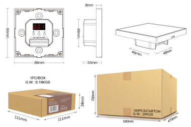 Product van Muur Controller Touch LED MiBoxer DP3  Controller Regelaar DL-X