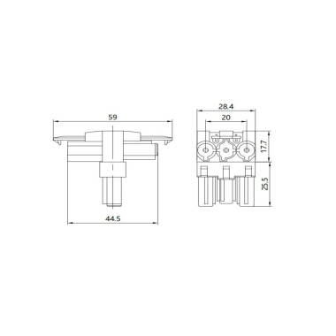 Product van Connector  T-verdeler GST18 input 3-polige