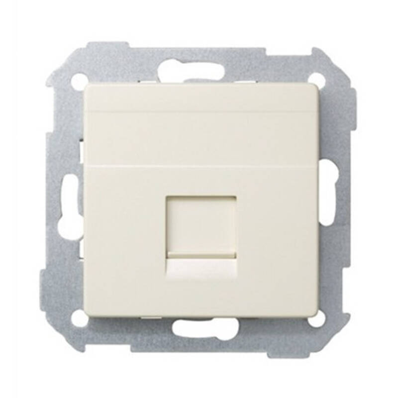 Product of Flat Voice and Data Plate with Dust Cover for 1 AMP RJ45 Connector Simon 82 