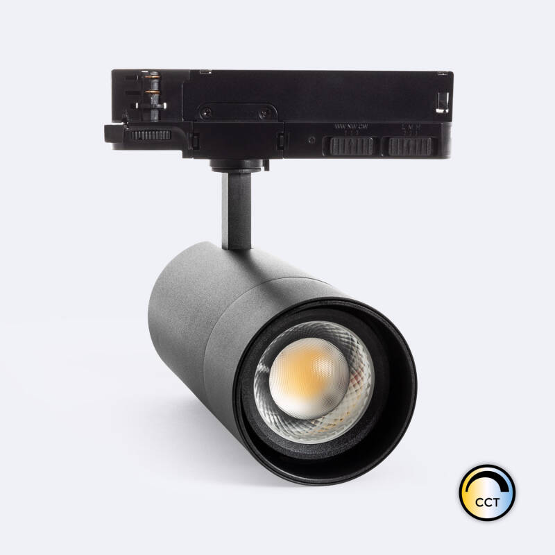 Product van Rail Spot LED 3-Fase 35W Wald CCT CRI 90 No Flicker Multihoek 24-60º Zwart