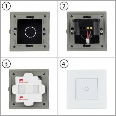 Product of 2 Way 1 Gang Touch Switch with Modern Glass Frame