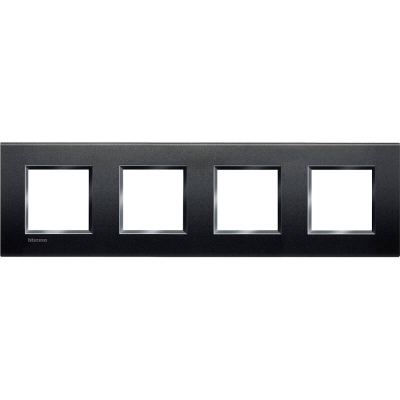 Prodotto da Cornice Quadrata 4x2 Moduli BTicino Living Light LNA4802M4BI