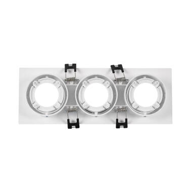 Prodotto da Portafaretto Downlight Quadrato Basculante per tre Lampadine LED GU10 / GU5.4 Foro 75x235 mm