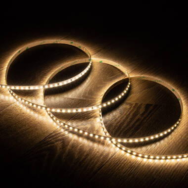 5m 24V DC High Lumen SMD2835 LED Strip 120LED/m 2000lm/m 8mm Wide Cut at Every 5cm IP20