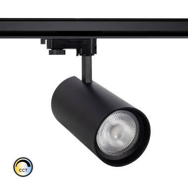 Rail Spot d'Angelo Zwart LED 30W CCT LIFUD met Variabele Optiek voor Driefasige Rail