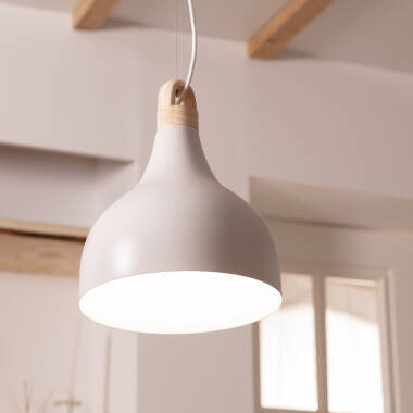 Product of Luxo Metal & Wood Pendant Lamp