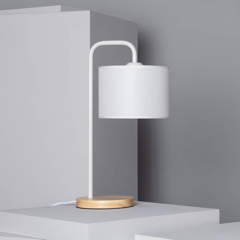 Produit de Lampe à Poser Bois et Tissu Diyara