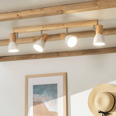 Product of Tautau 4 Spotlight Wood & Metal Ceiling Lamp 