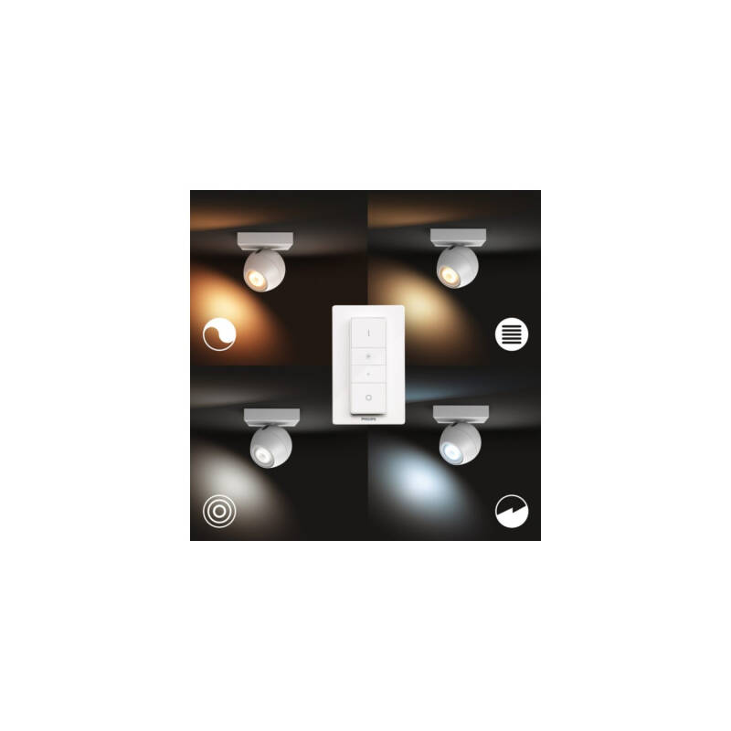 Produit de Plafonnier White Ambiance Buckram 1 Spot GU10 PHILIPS Hue 