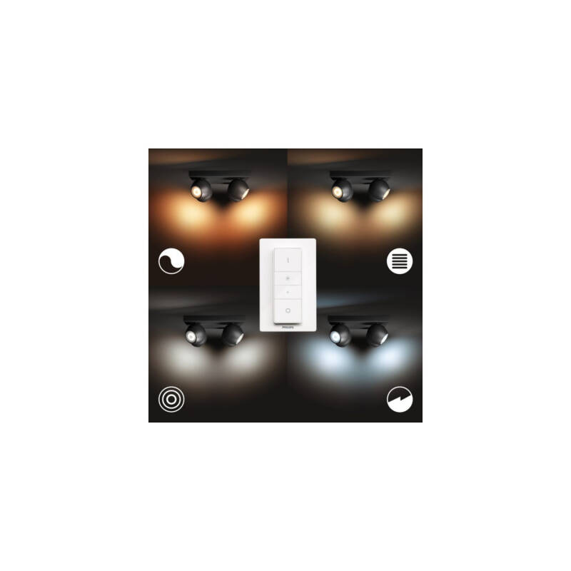 Product van Plafondlamp  White Ambiance Vier Spots  GU10 PHILIPS Hue Buckram