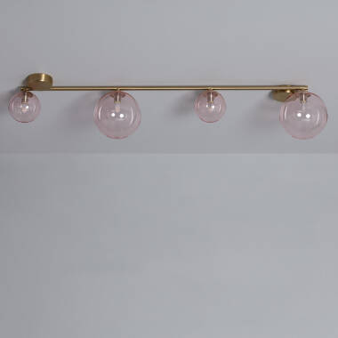 Product van Hanglamp Metaal en Glas Moonlight Brass 4spots