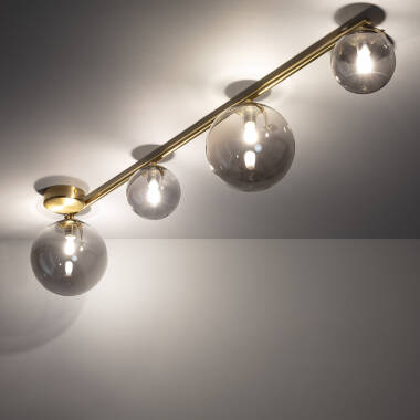 Product van Hanglamp Metaal en Glas Moonlight Brass 4spots