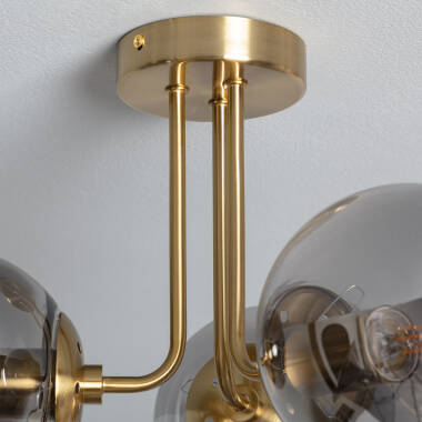 Prodotto da Lampadario Metallo e Vetro Moonlight Brass 3 punti luce