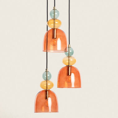 Product of Tri Baudelaire Metal and Glass Pendant Lamp 