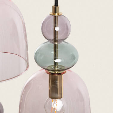 Product of Tri Baudelaire Metal and Glass Pendant Lamp 