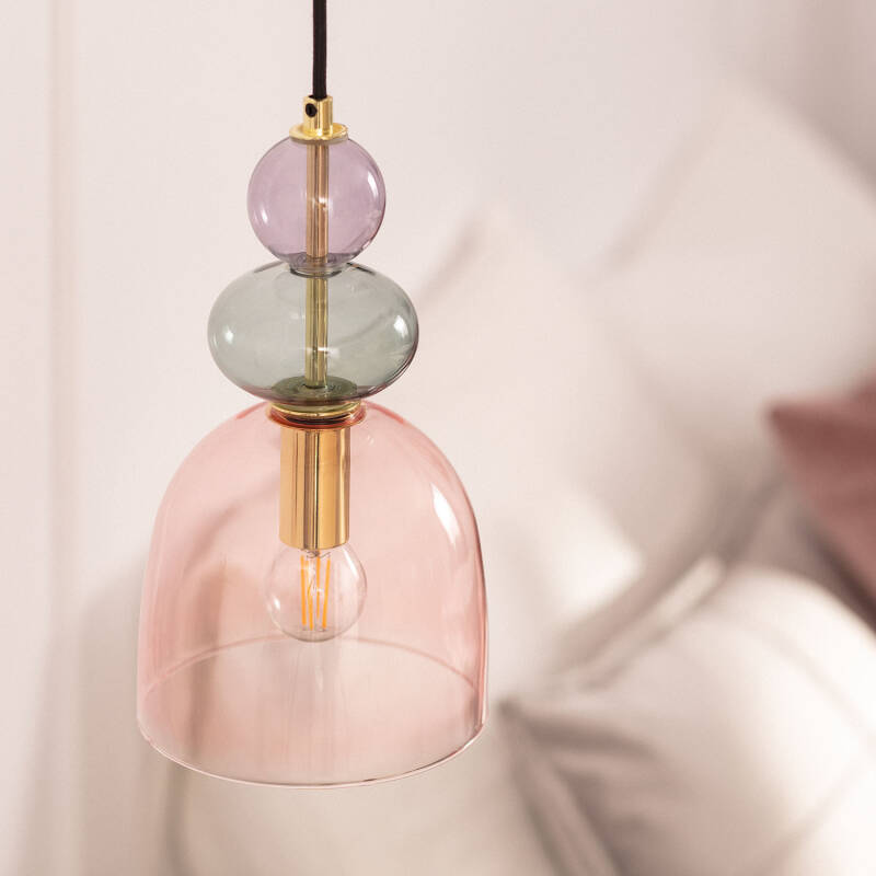 Product of Baudelaire Metal & Glass Pendant Lamp 