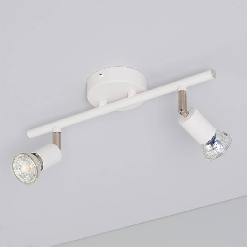 Prodotto da Lampada da Soffitto Orientabile Alluminio 2 Faretti Bianco Oasis 