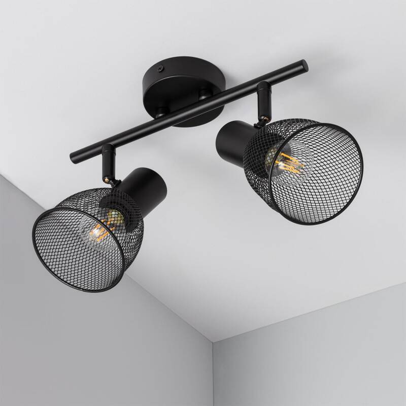 Prodotto da Lampada da Soffitto Orientabile Alluminio 2 Faretti Grid