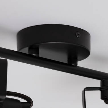 Prodotto da Lampada da Soffitto Orientabile in Alluminio 2 Faretti Emer Nero