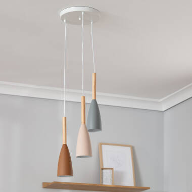 Product of Rain Metal & Wood Pendant Lamp 