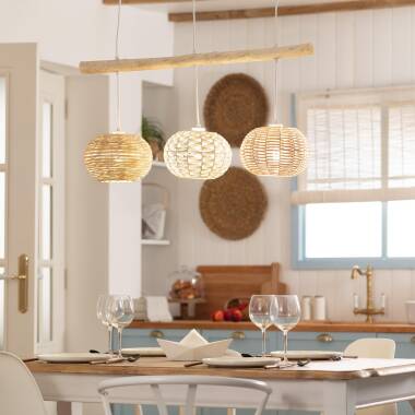 Product of Linfen Rattan & Wood Pendant Lamp 