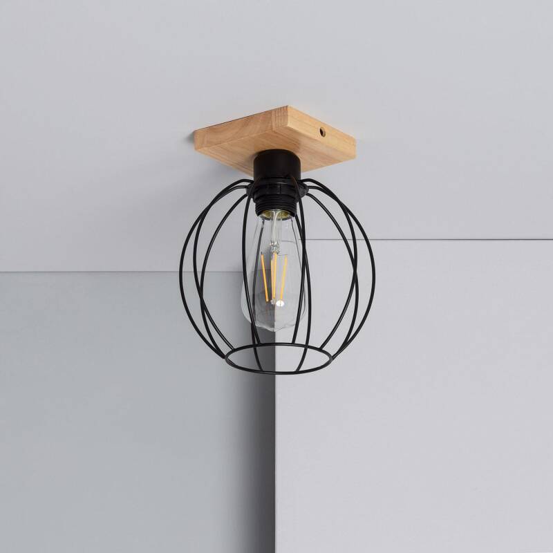 Product van Plafondlamp Topka  Hout en Metaal 