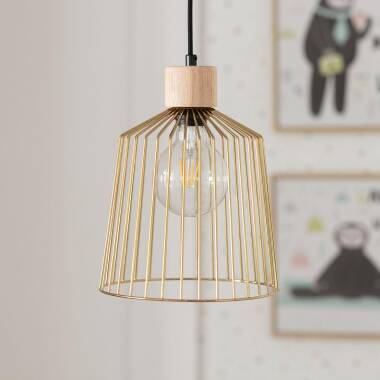 Product of Hitra Wood & Metal Pendant Lamp