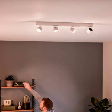 Prodotto da Lampada da Soffitto LED Regolabile WarmGlow con Quattro Faretti 4x4.5W PHILIPS Star