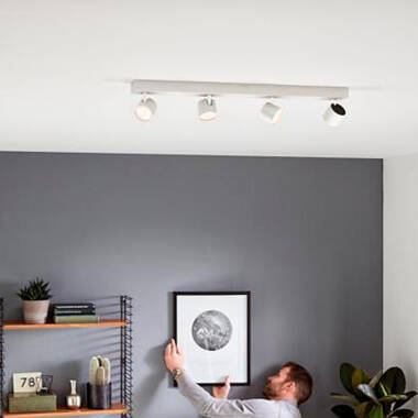 Product van Plafondlamp LED Dimbaar WarmGlow met 4 Spotlights LED 4x4.5W PHILIPS Star