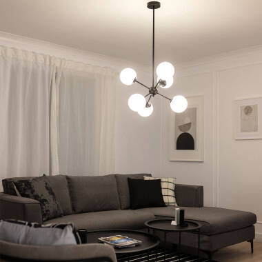 Product of Balts Big Metal & Glass Pendant Lamp