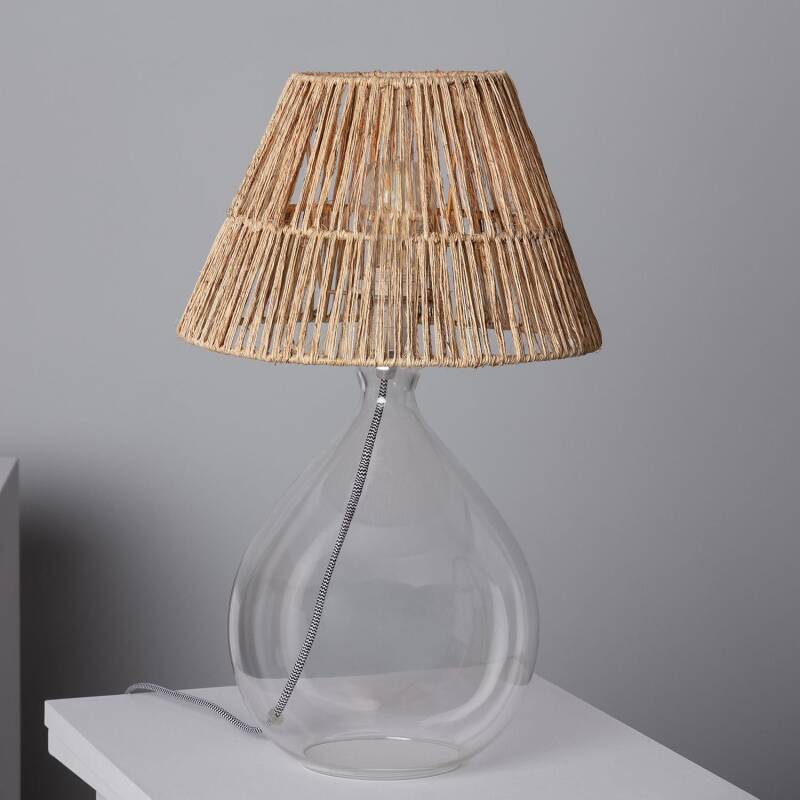 Produit de Lampe à Poser Jute et Verre Aurora