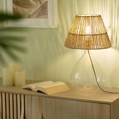 Produit de Lampe à Poser Jute et Verre Aurora