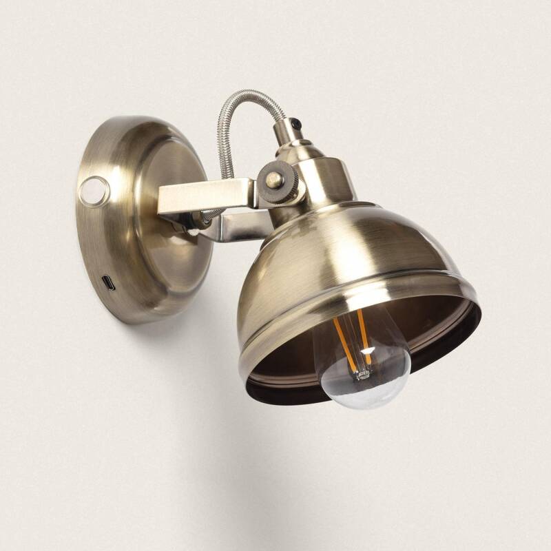 Product of Brass Wall Lamp with USB Rechargeable Battery 