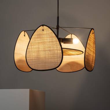 Product van Hanglamp van Metaal en Raffia Hades