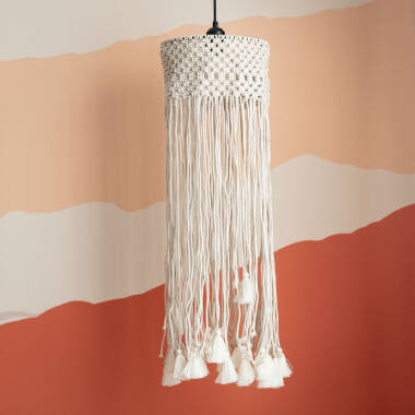 Producto de Macramé Hupa Fringed Cotton Pendant Lamp 