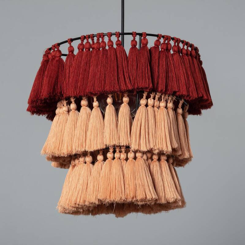 Produit de Suspension Métal et Coton avec Franges Nahua