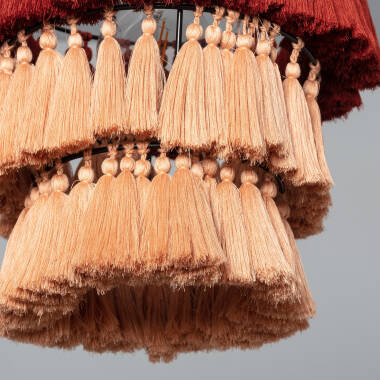 Product of Nahua Fringed Cotton & Metal Pendant Lamp