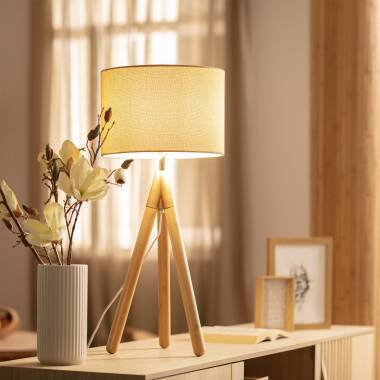 Product of Wolby Wood and Fabric Table Lamp