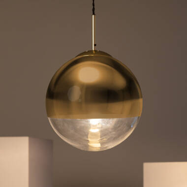 Product of Yelitza Gold Metal & Glass Pendant Lamp