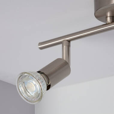 Prodotto da Lampada da Soffitto Orientabile Alluminio 2 Faretti Argento Oasis