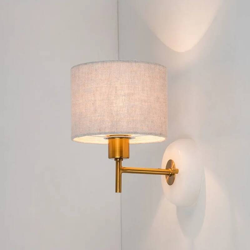 Product of Marble Metal & Fabric Wall Lamp 