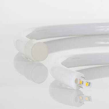 Prodotto da Striscia Neon LED Regolabile 220V AC 120 LED/m Circolare 360  Bianco Caldo IP67 su Misura Taglio ogni 100cm 